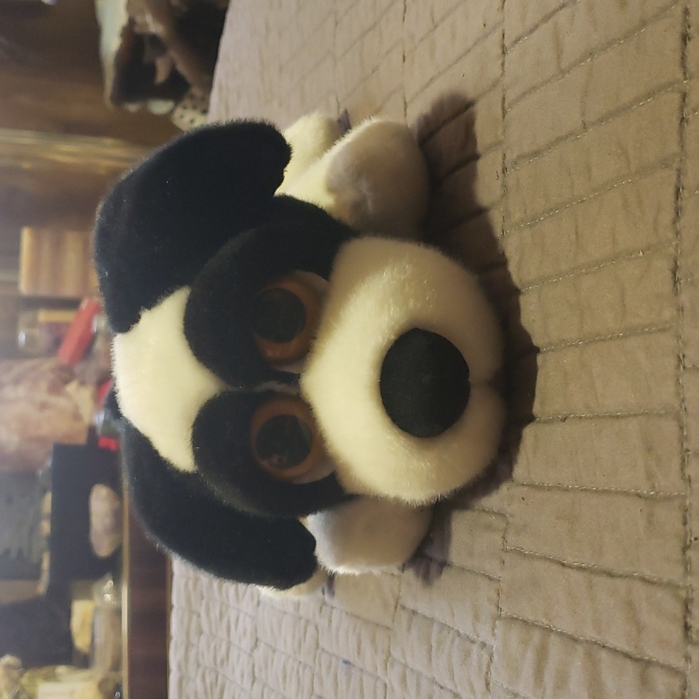 Marshmellow Russ Berrie  Black and White Stuff Dog